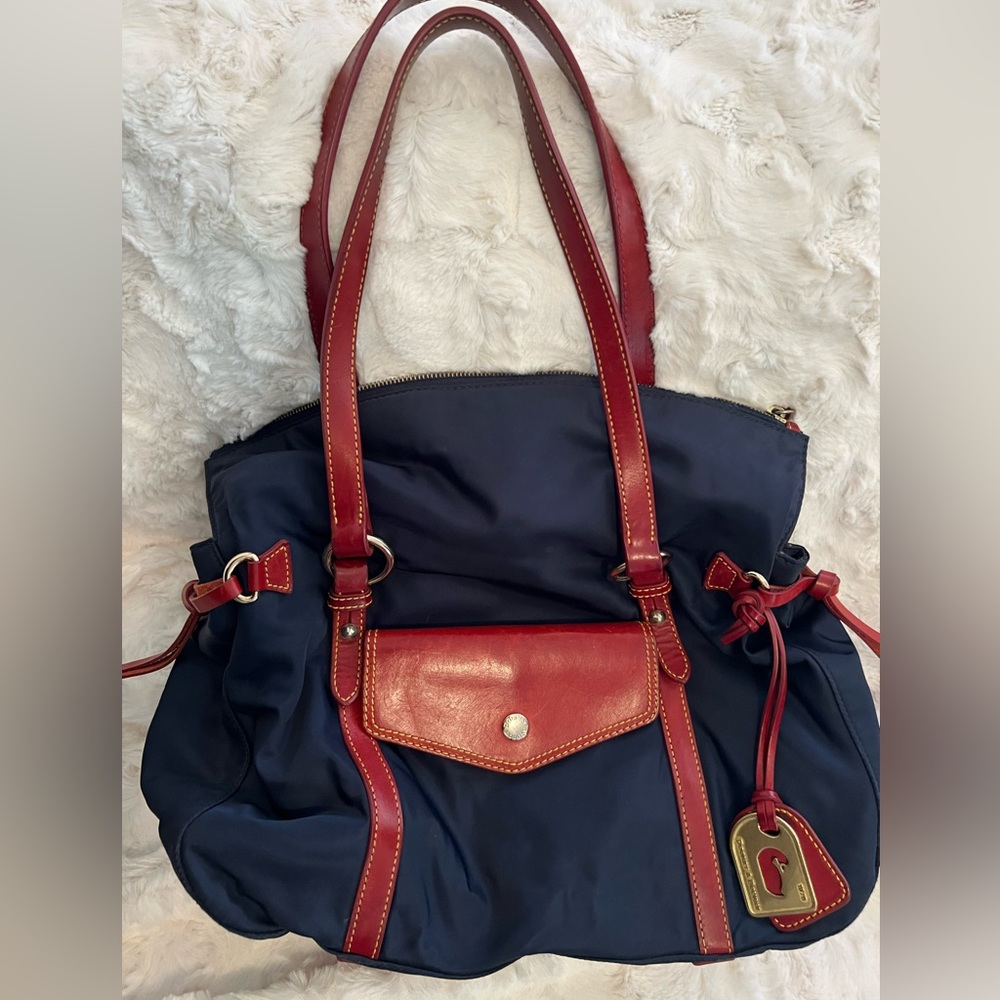Dooney & Bourke Navy Nylon Slouch Purse